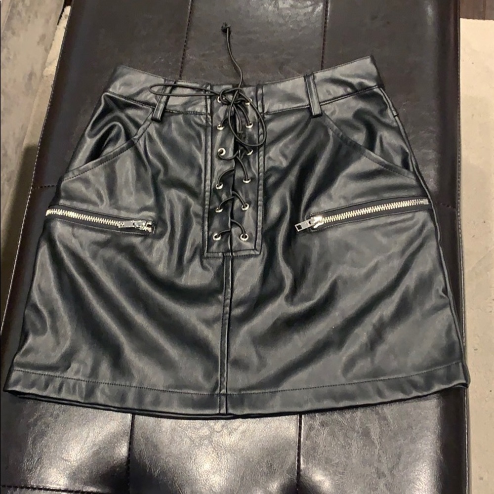 Black pleather skirt